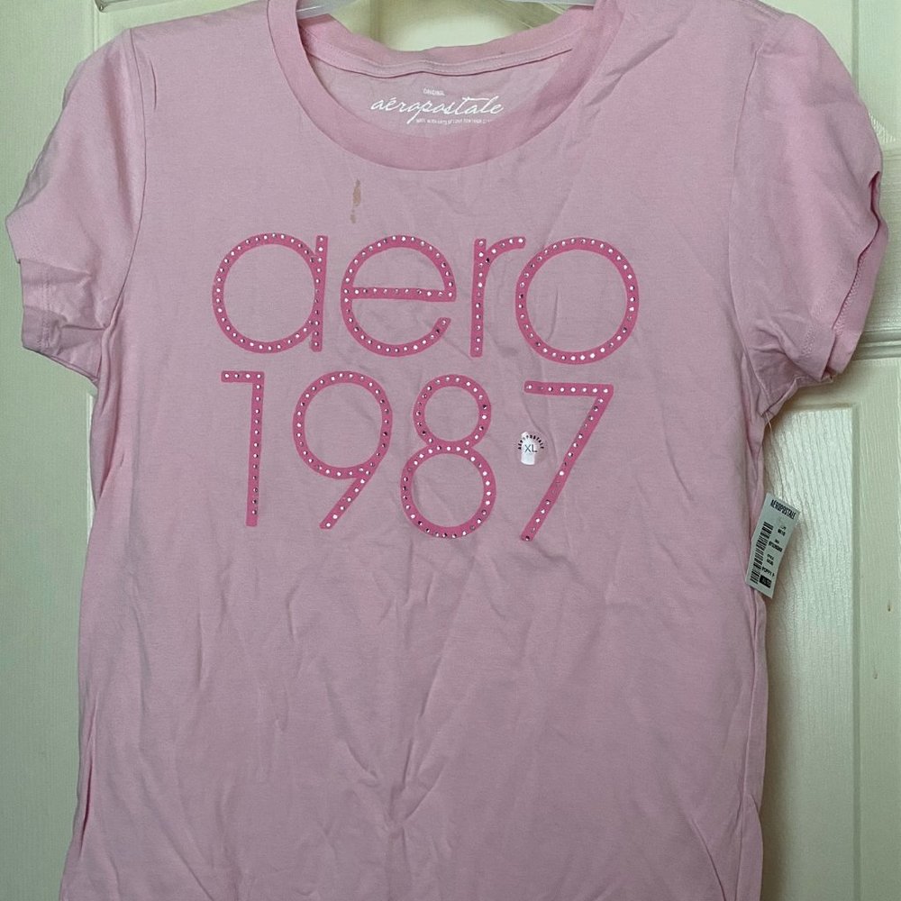Aeropostale Vintage 1987 logo with rhinestones tee